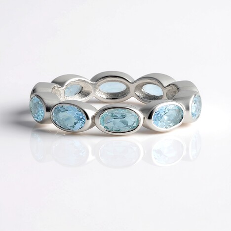 Anello in argento con Acquamarina Brasiliana