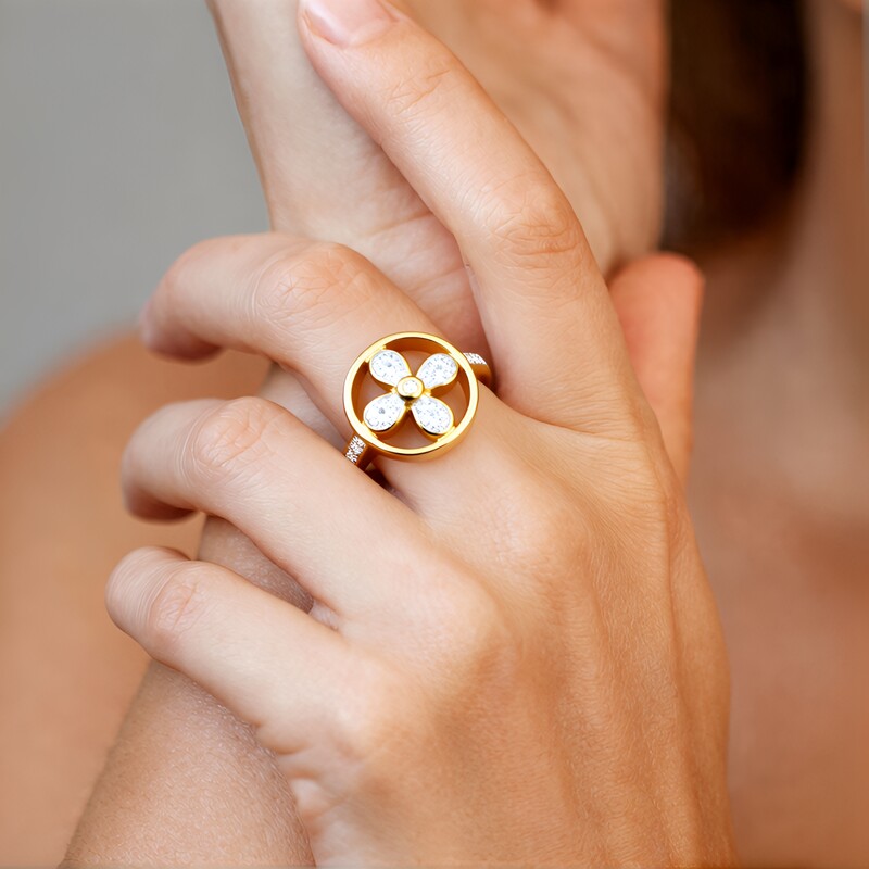 Anello in oro con Diamante SI1 (G) (Annette)