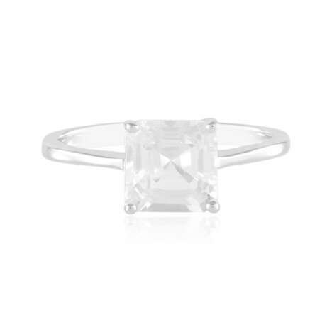 Anillo en plata con Topacio blanco