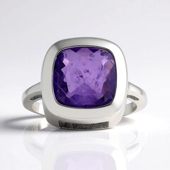 Anello in argento con Quarzo porpora pastello