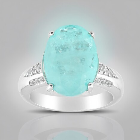 Anello in argento con Quarzo blu pastello