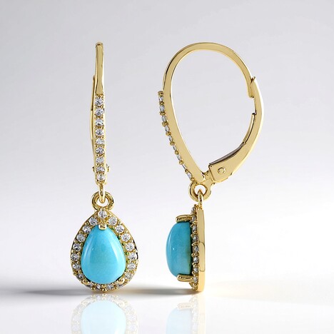 Boucles d'oreilles en or et Turquoise Sleeping Beauty (Adela Gold)