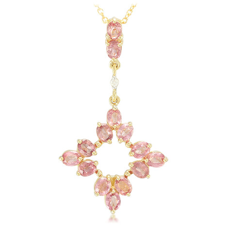 Collana in oro con Zaffiro Padparadscha (non riscaldato) (AMAYANI)