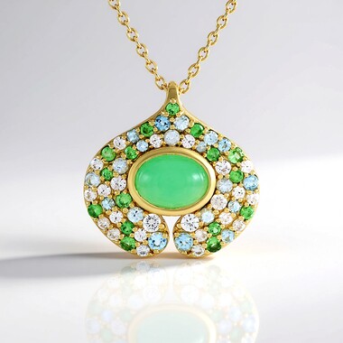 Collar en plata con Crisoprasa (KM by Juwelo)