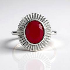 Anillo en plata con Calcedonia frambuesa