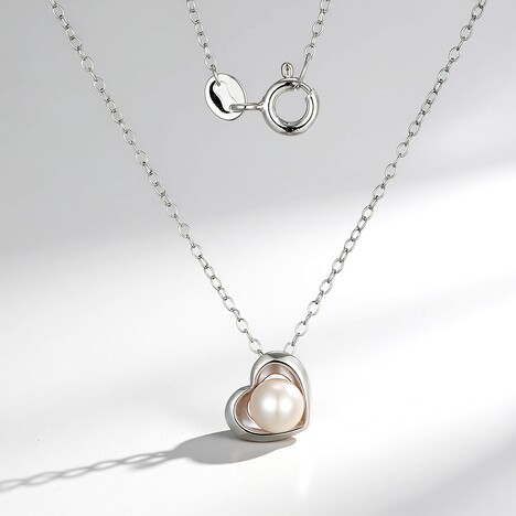 Collana in argento con Perla d'Acqua Dolce Bianca
