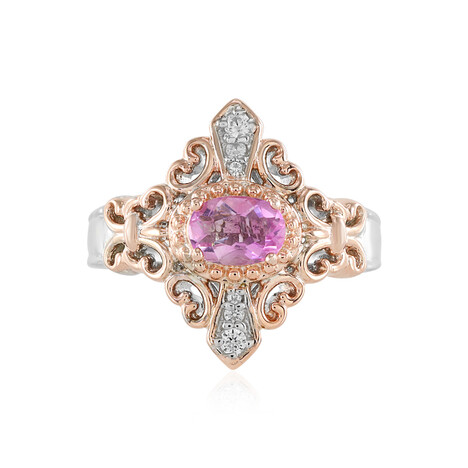 Pinkfarbener Fluorit-Silberring (Dallas Prince Designs)