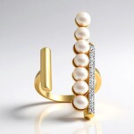 Anello in argento con Perla d'Acqua Dolce Bianca (TPC)
