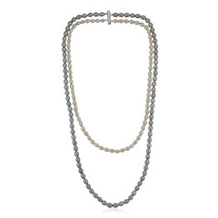 White Freshwater Pearl Silver Necklace (TPC)