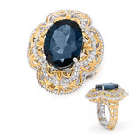 Londonblauer Topas-Silberring (Gems en Vogue)