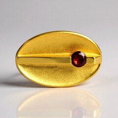 Anello placcato in oro con Granato Mozambico