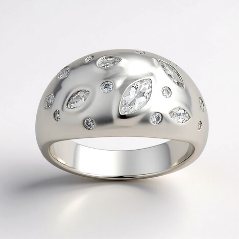 Anello in argento con Topazio Bianco (Adela Silber)