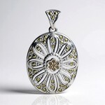 Ciondolo in argento con Diamante Rose de France SI1 di Argyle (Annette classic)