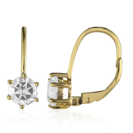 Weißer Topas-Silberohrringe