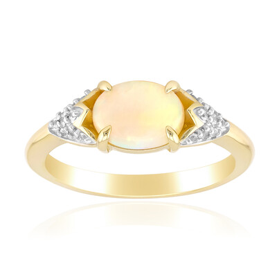 Gouden ring met een Coober Pedy opaal