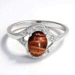 Anello in argento con Occhio di Tigre Rosso