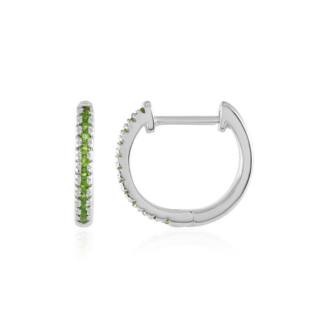 Orecchini in argento con Diopside Russo