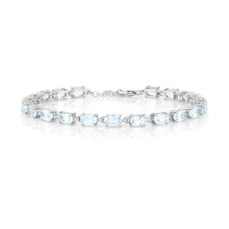 Himmelblauer Topas-Silberarmband
