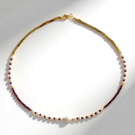 Collana in argento con Perla d'Acqua Dolce Bianca (Riya)
