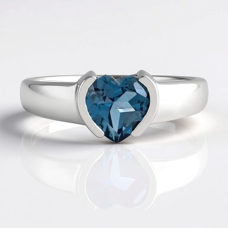 Anello in argento con Topazio Blu Londra