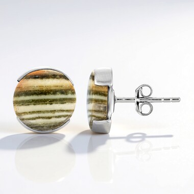 Pendientes en plata con Jaspe zebra (Bali Barong)