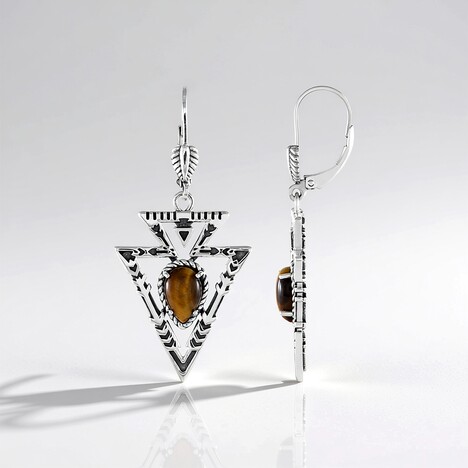 Orecchini in argento con Occhio di Tigre (Desert Chic)