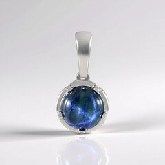 Zilveren hanger met een blauwe ster saffier (de Melo Essence)
