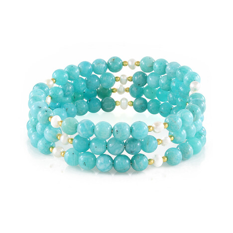 Amazonit-Stahlarmreif (Riya)