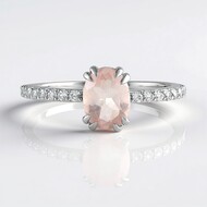 Bague en argent et Quartz rose