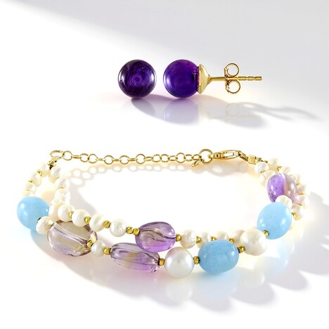 Parure in argento con Ametista Zambiana (Riya)
