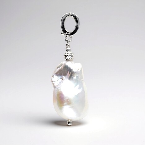 Pendentif en argent et Perle blanche de culture d'eau douce