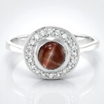 Bague en argent et Scapolite œil-de-chat