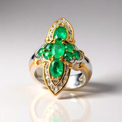 Anello in argento con Smeraldo Zambia (Gems en Vogue)