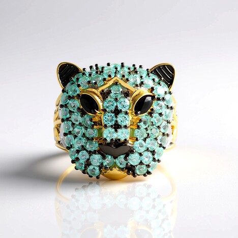 Anello in argento con Spinello Nero (Gems en Vogue)