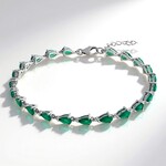 Bracelet en argent et Quartz vert