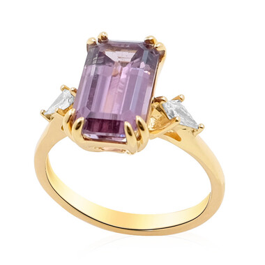 Pinkfarbener Diaspor-Goldring (AMAYANI)