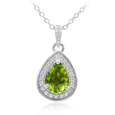 Burmesischer Peridot-Silberhalskette