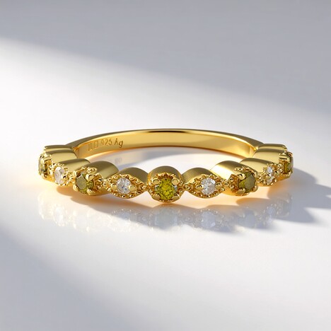 Anello in argento con Diamante Giallo I3