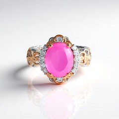 Anello in argento con Opale Rosa dell'Etiopia (Gems en Vogue)