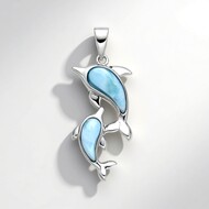 Zawieszka ze srebra - Larimar