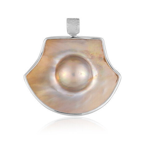 Ciondolo in argento con Perla Mabe (Bali Barong)