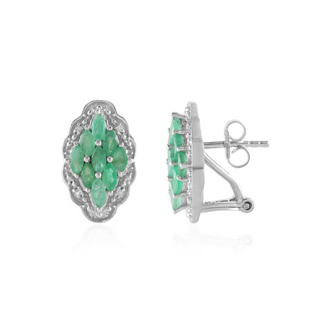 Zilveren oorbellen met Socoto smaragden
