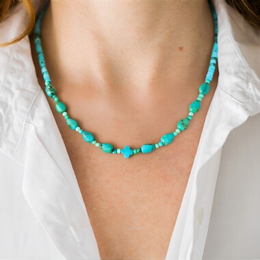 Collar en plata con Turquesa (Riya)