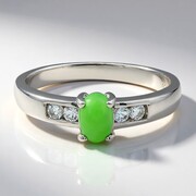 Anillo en plata con Crisoprasa imperial