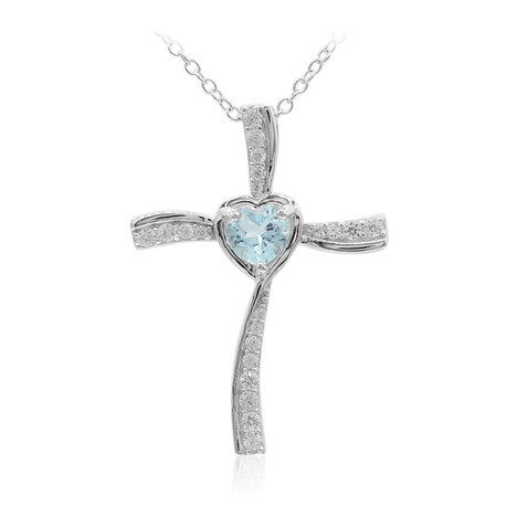 Collier en argent et Topaze bleu ciel