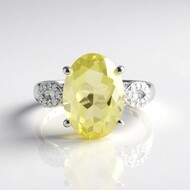 Anello in argento con Quarzo Limone