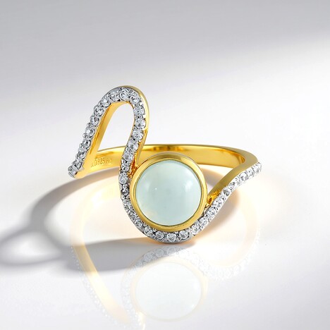 Anello in argento con Acquamarina Ofiki