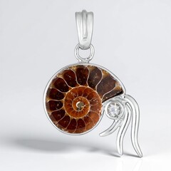 Ciondolo in argento con Ammonite