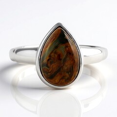 Anello in argento con Pietersite Dorata