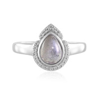 Anello in argento con Labradorite rosa Maniry